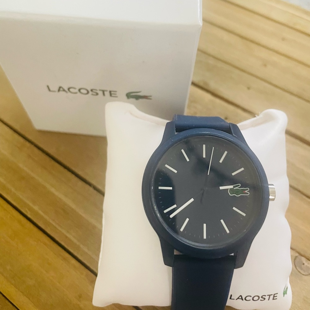 Lacoste Men’s Large 12.13 Silicone Strap Watch Blue - Picture 2 of 3